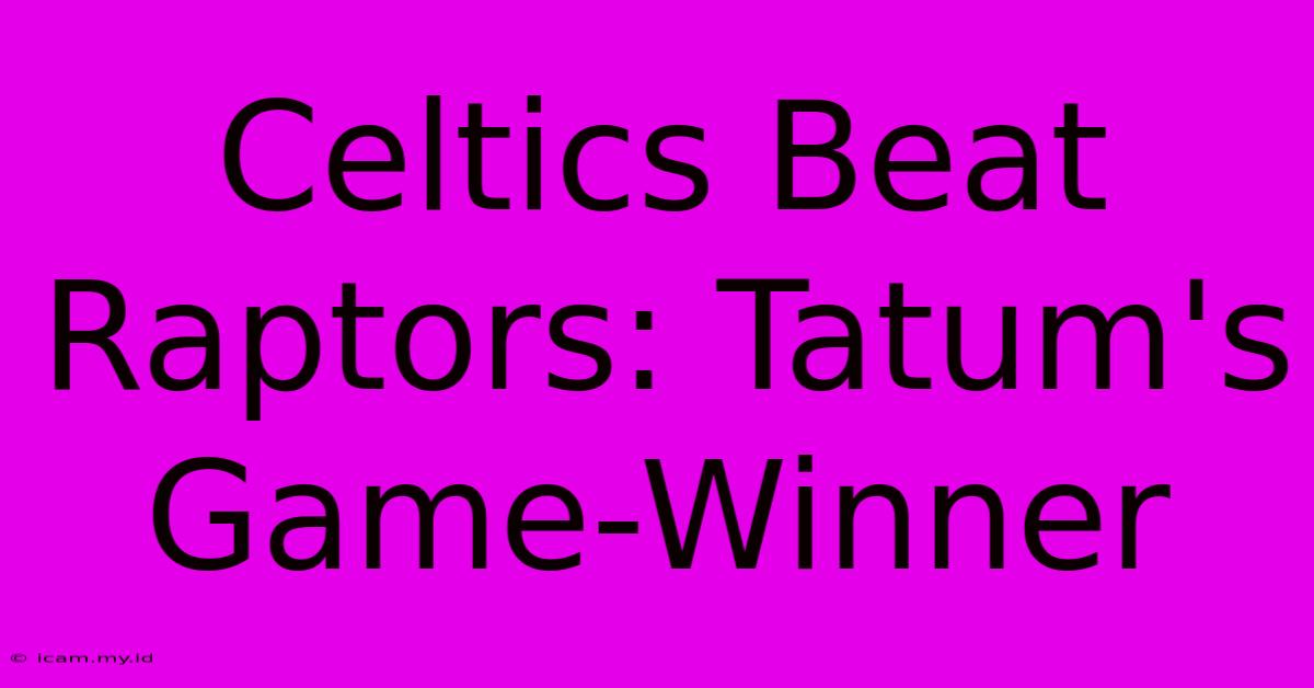 Celtics Beat Raptors: Tatum's Game-Winner