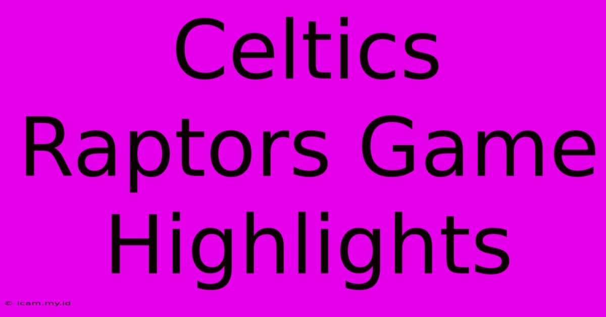 Celtics Raptors Game Highlights