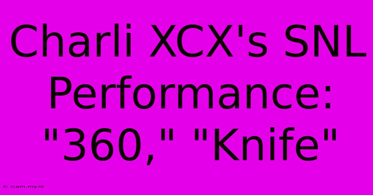 Charli XCX's SNL Performance: 