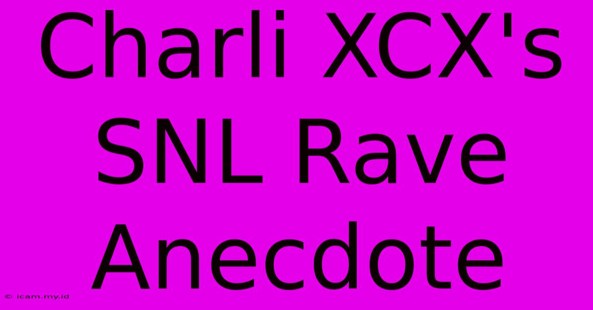 Charli XCX's SNL Rave Anecdote