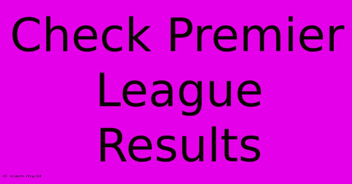 Check Premier League Results