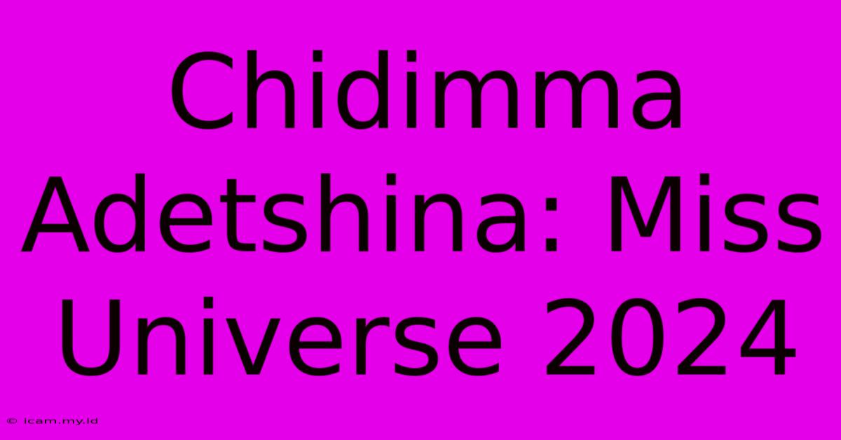 Chidimma Adetshina: Miss Universe 2024