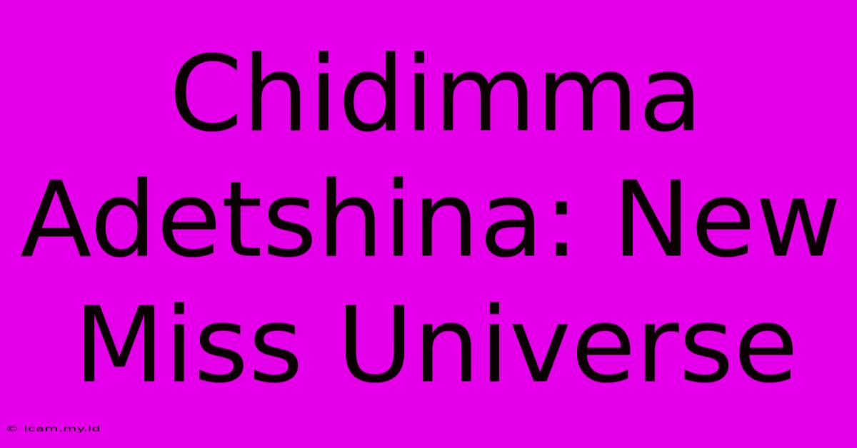 Chidimma Adetshina: New Miss Universe