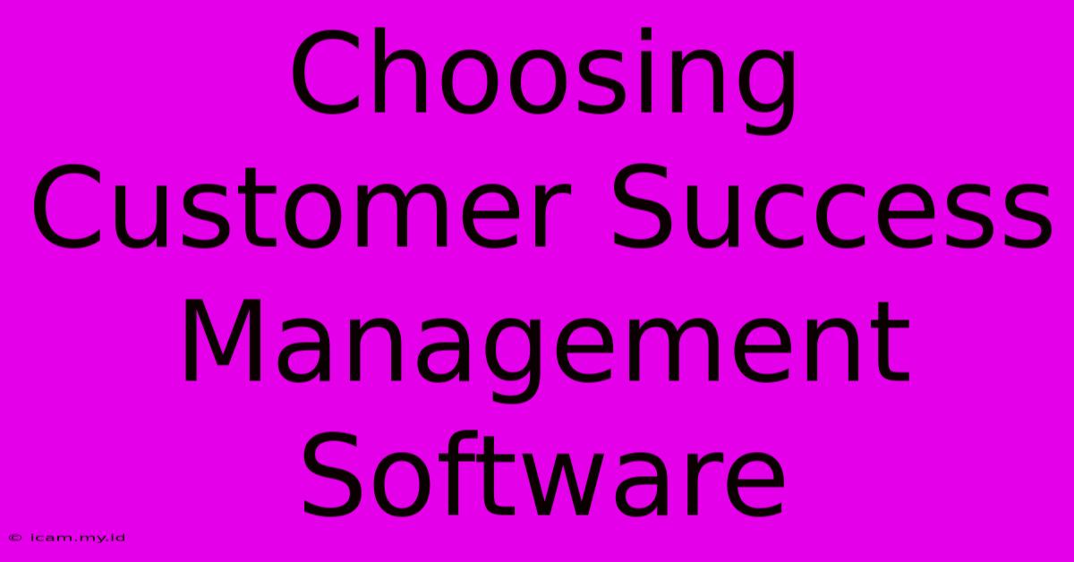 Choosing Customer Success Management Software