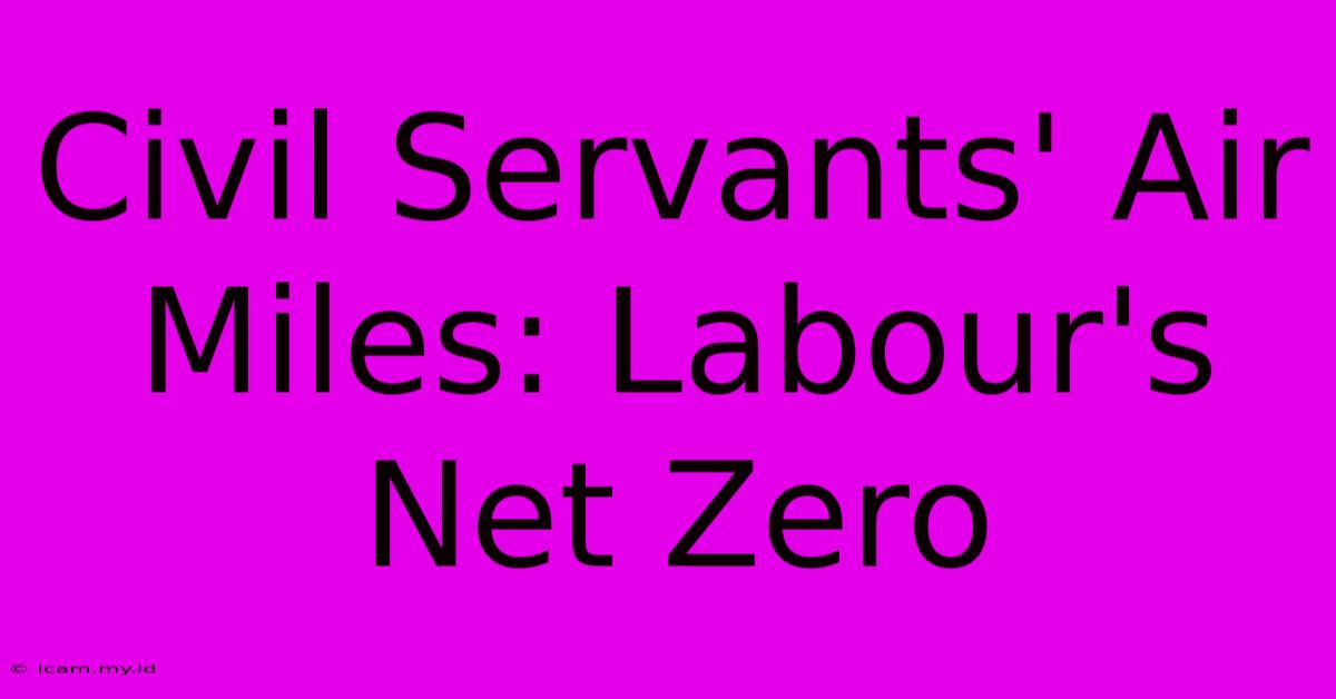 Civil Servants' Air Miles: Labour's Net Zero