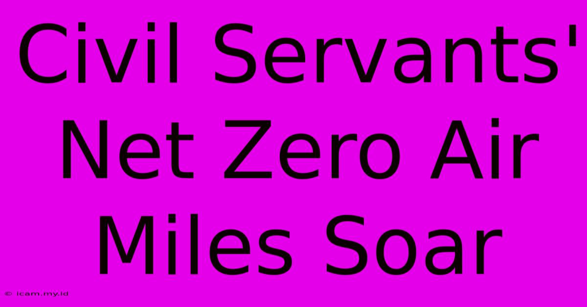 Civil Servants' Net Zero Air Miles Soar