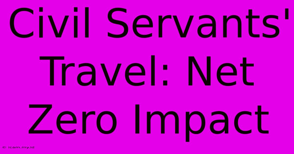 Civil Servants' Travel: Net Zero Impact