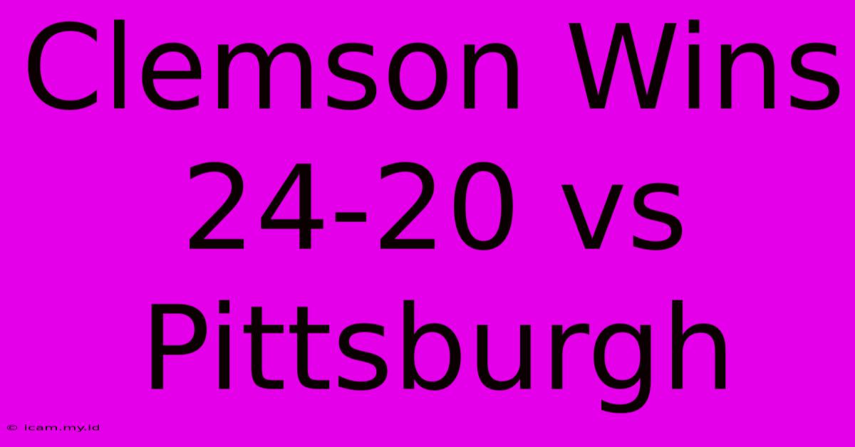 Clemson Wins 24-20 Vs Pittsburgh