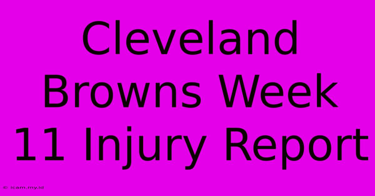 Cleveland Browns Week 11 Injury Report