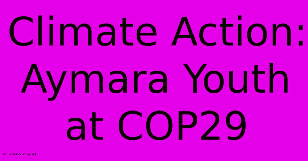 Climate Action: Aymara Youth At COP29