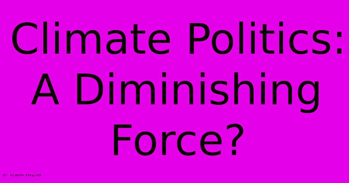 Climate Politics: A Diminishing Force?