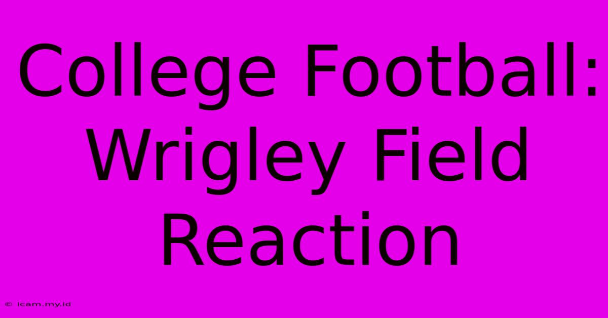 College Football: Wrigley Field Reaction