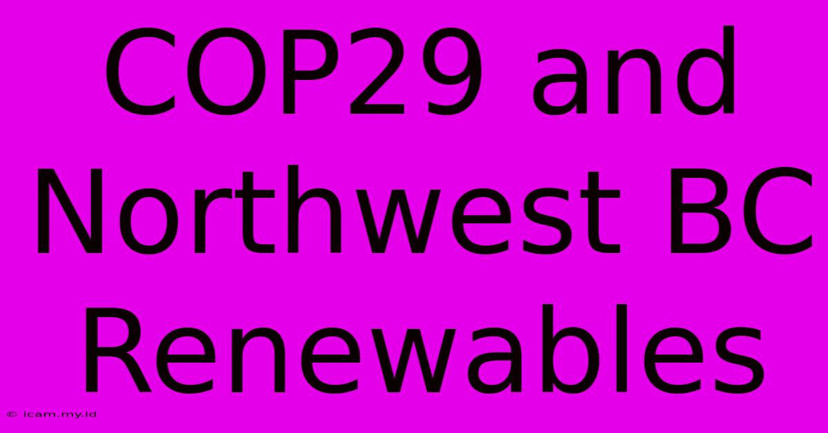 COP29 And Northwest BC Renewables