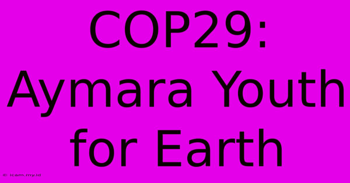 COP29: Aymara Youth For Earth