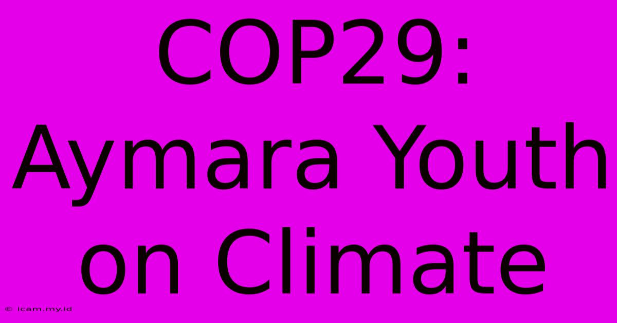 COP29: Aymara Youth On Climate