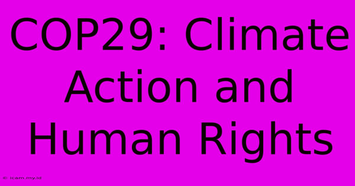 COP29: Climate Action And Human Rights