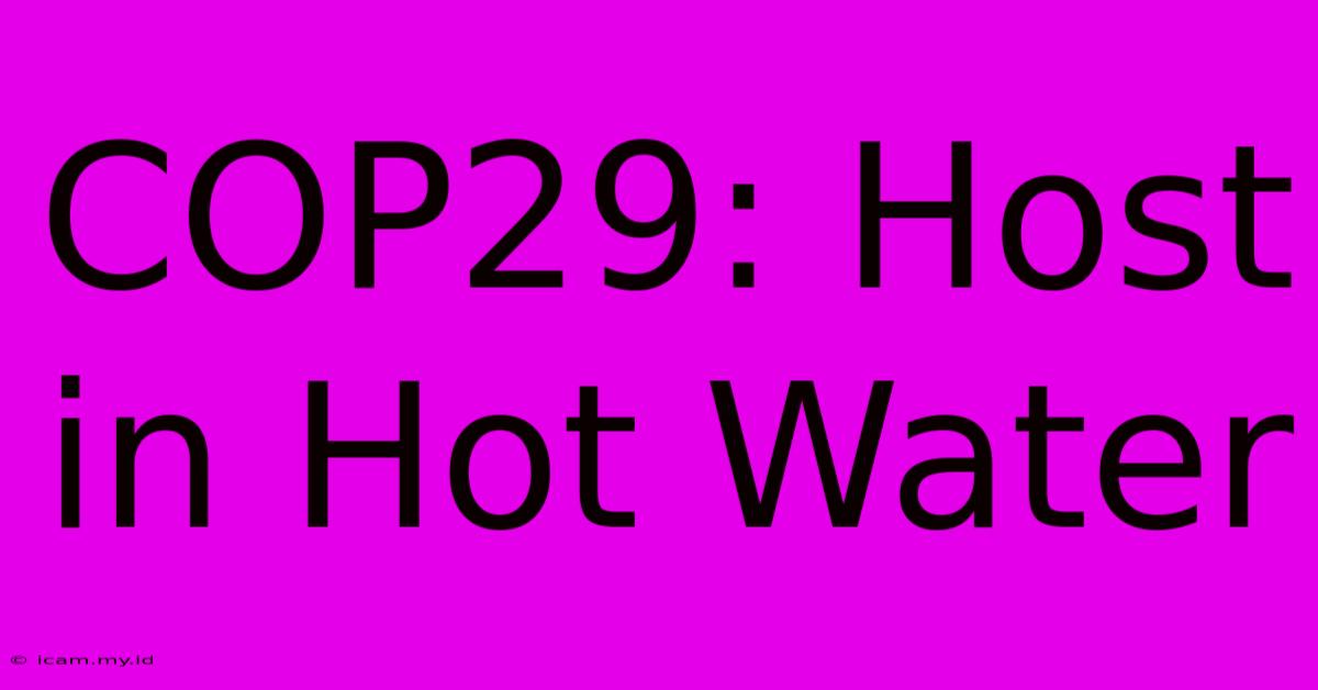 COP29: Host In Hot Water