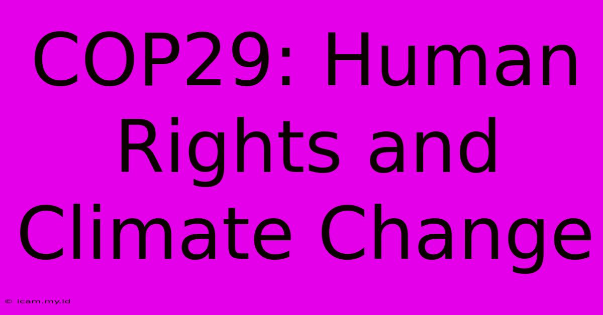 COP29: Human Rights And Climate Change