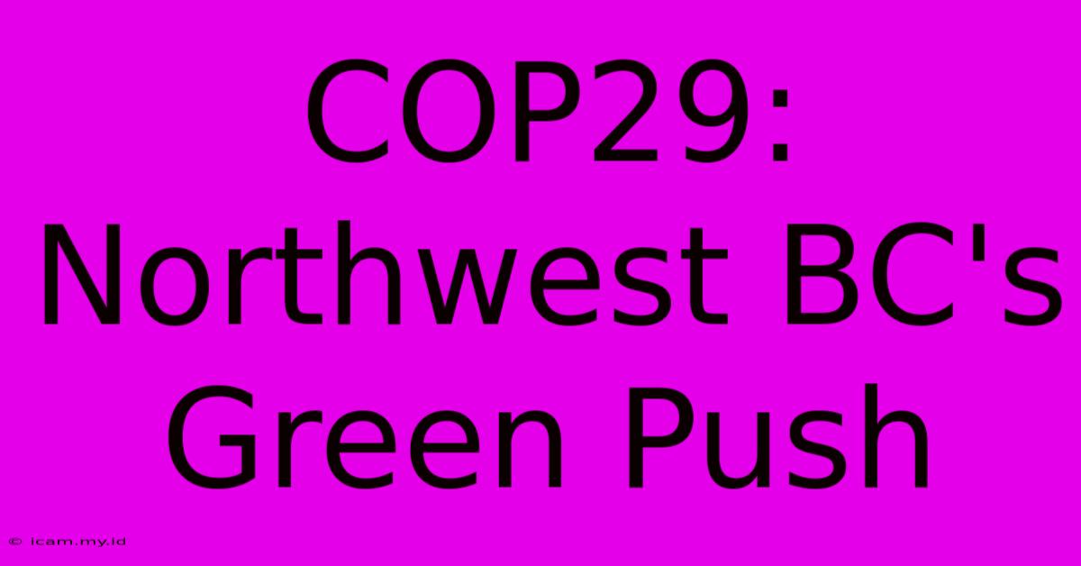 COP29:  Northwest BC's Green Push