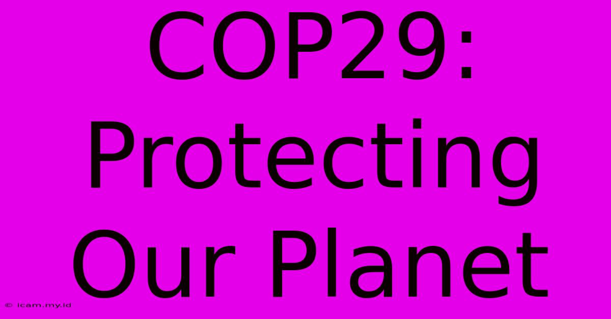 COP29: Protecting Our Planet