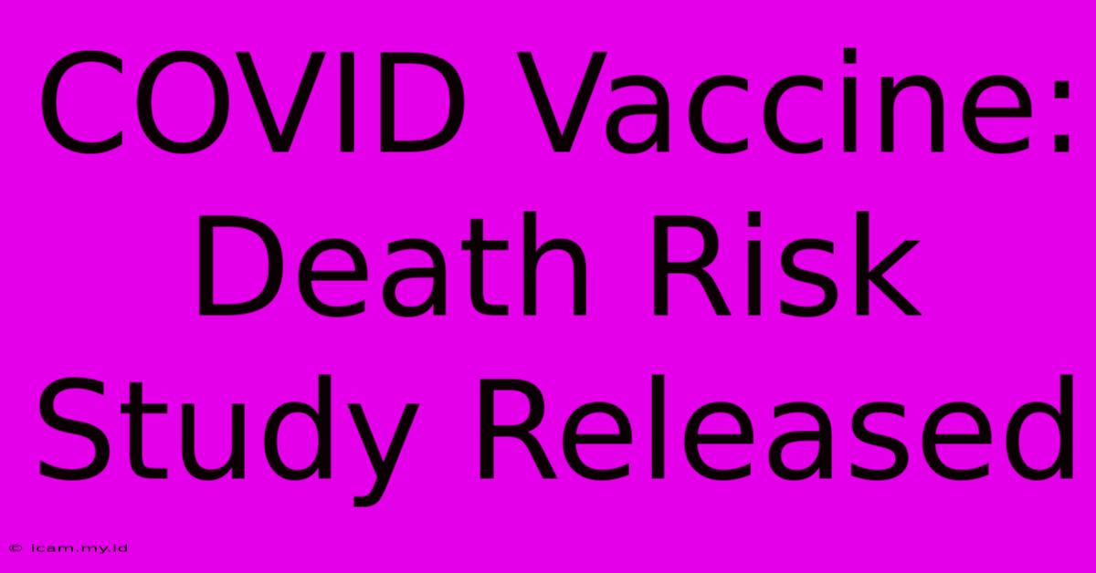 COVID Vaccine:  Death Risk Study Released