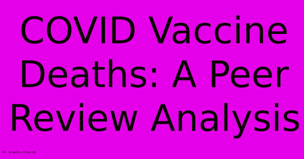 COVID Vaccine Deaths: A Peer Review Analysis