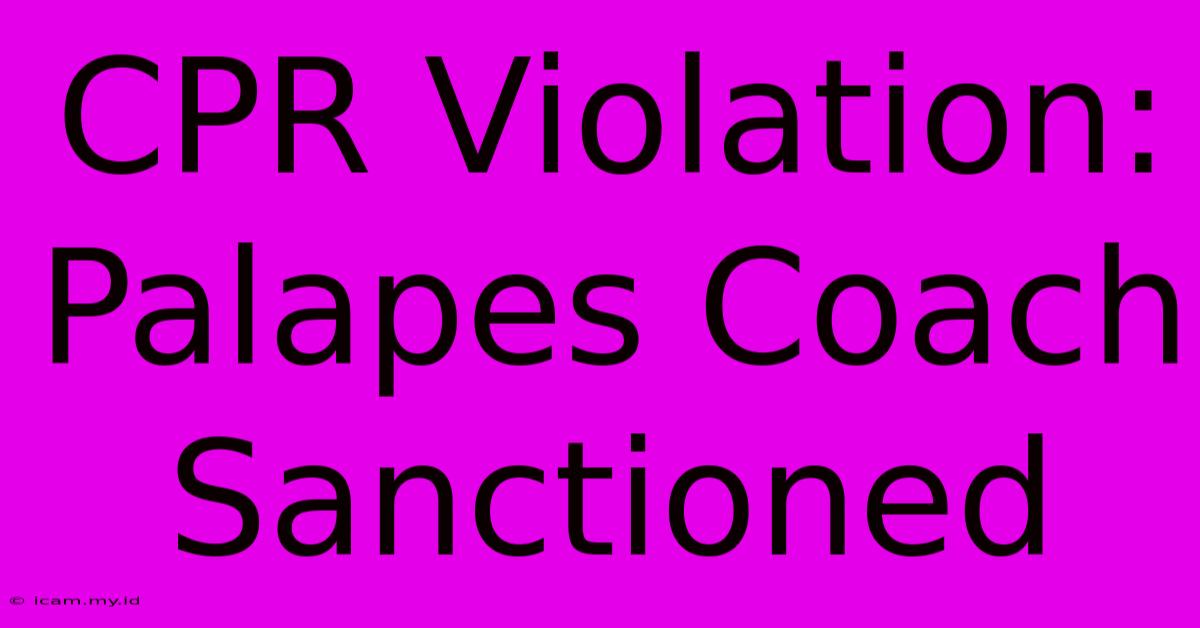 CPR Violation: Palapes Coach Sanctioned