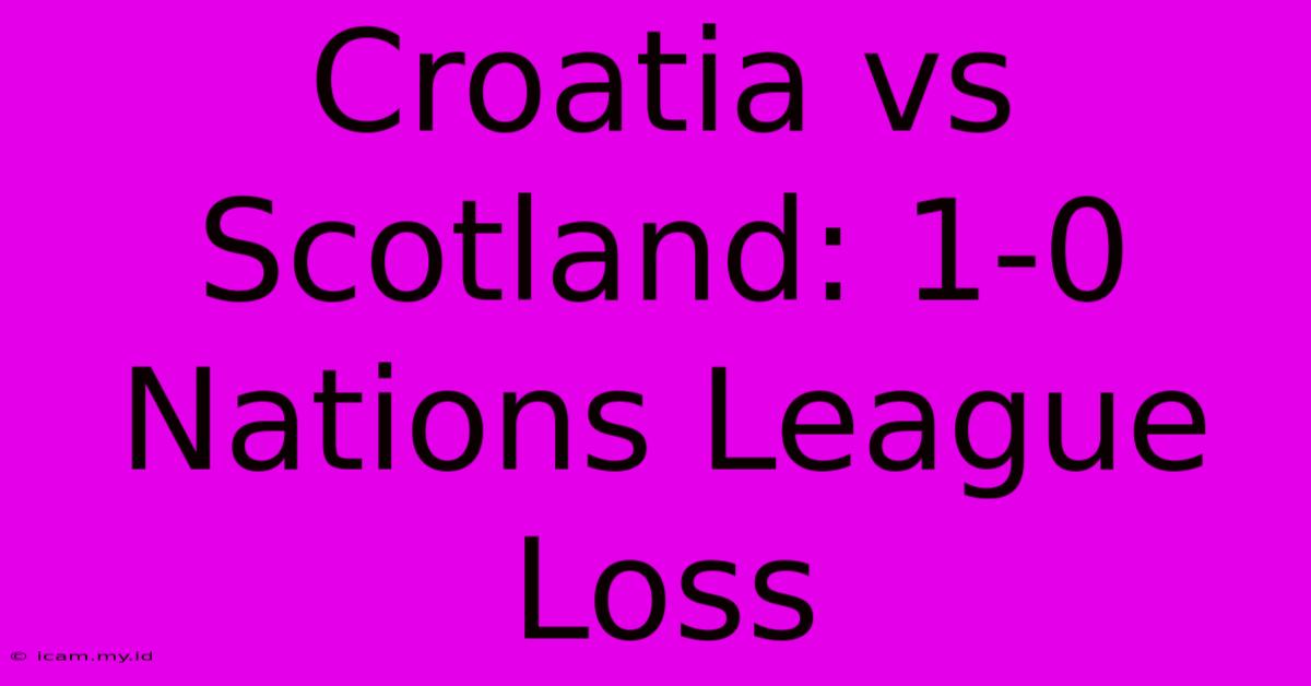 Croatia Vs Scotland: 1-0 Nations League Loss