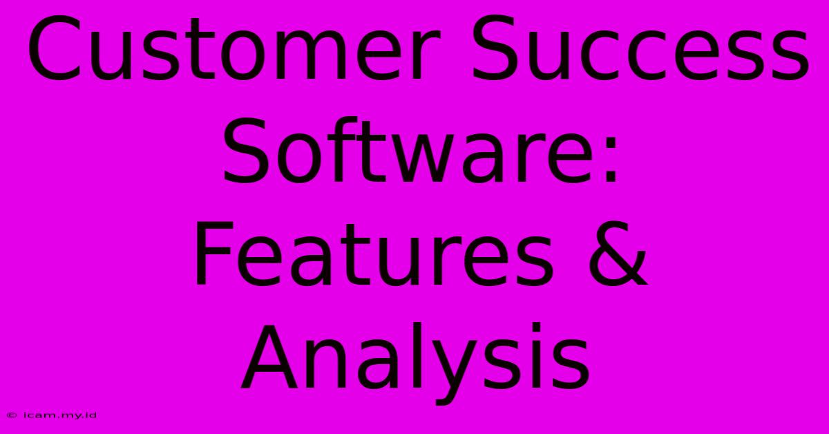 Customer Success Software: Features & Analysis