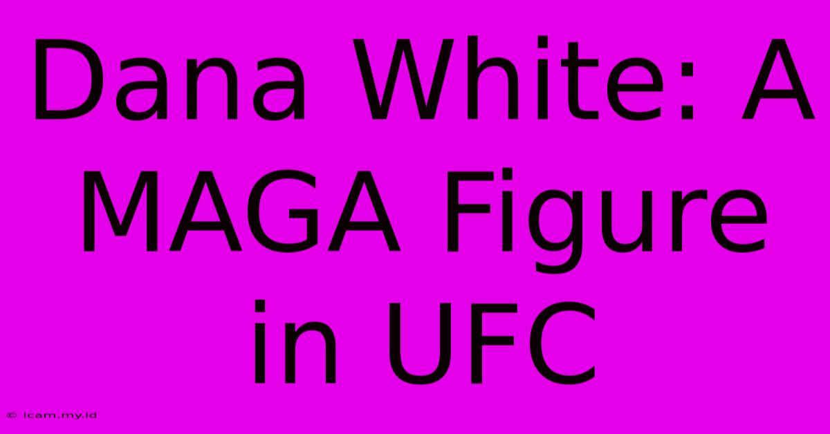 Dana White: A MAGA Figure In UFC