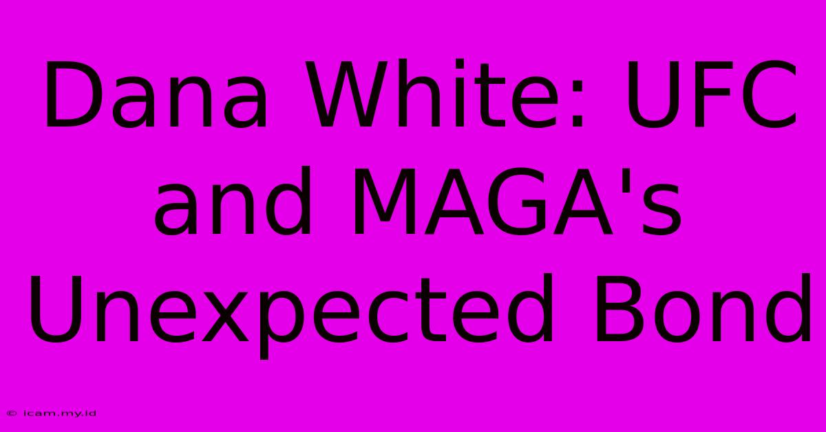 Dana White: UFC And MAGA's Unexpected Bond