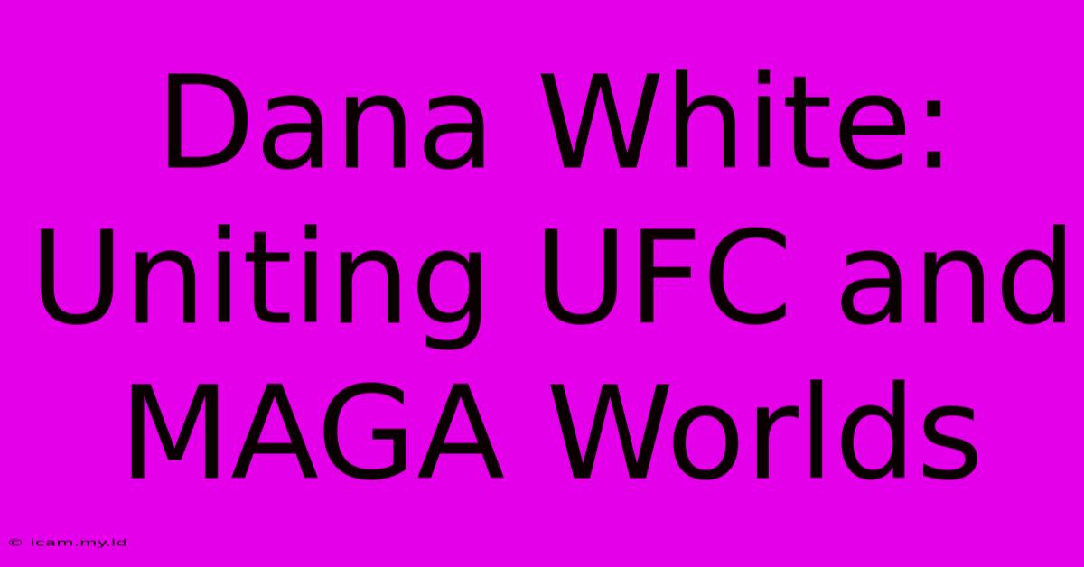 Dana White: Uniting UFC And MAGA Worlds