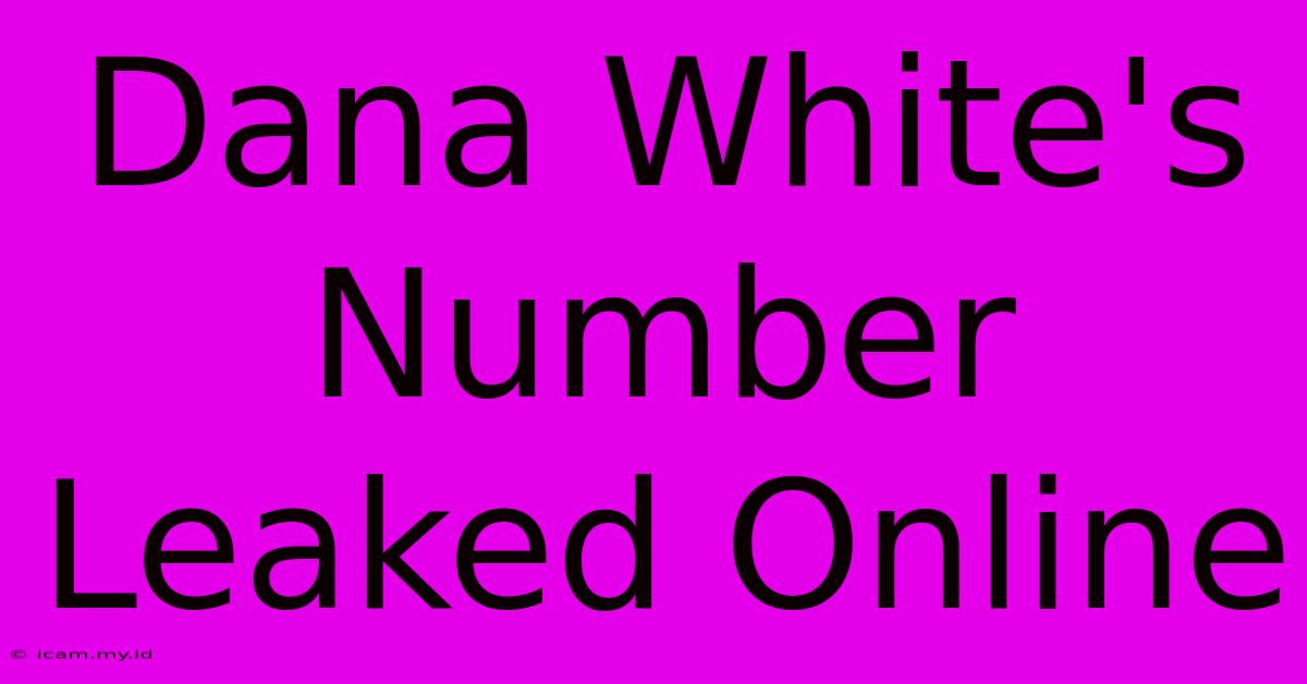 Dana White's Number Leaked Online