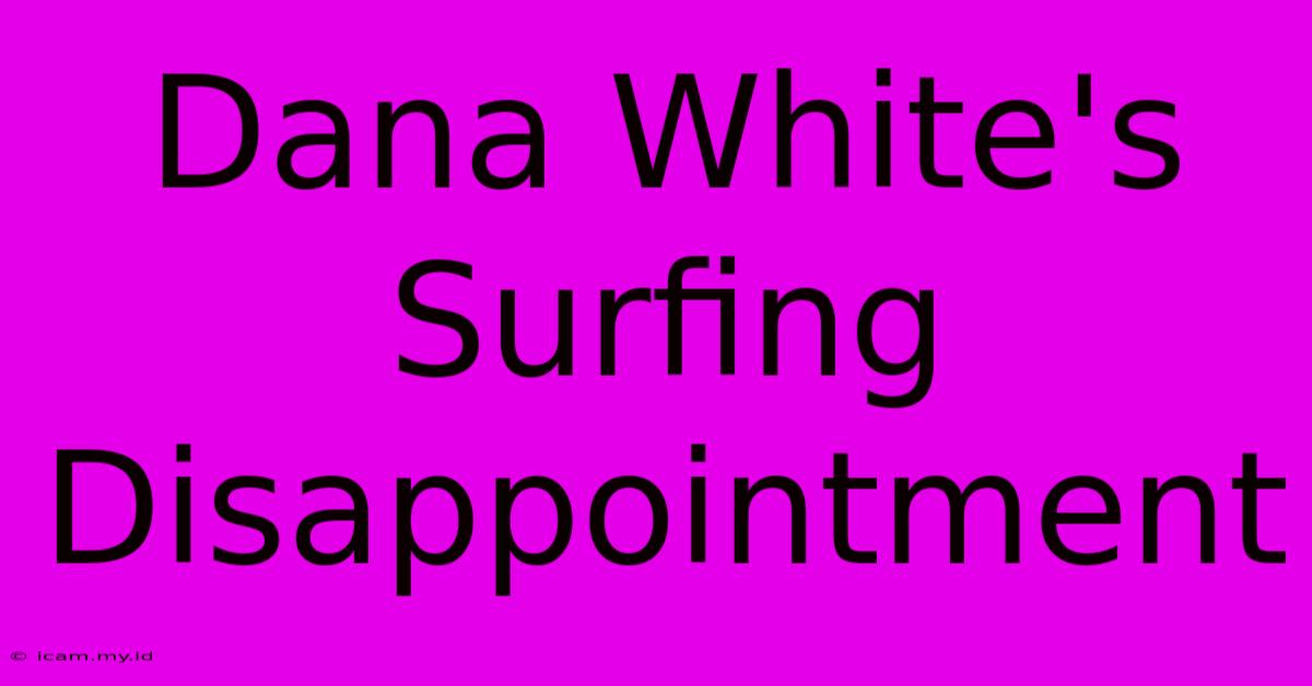 Dana White's Surfing Disappointment