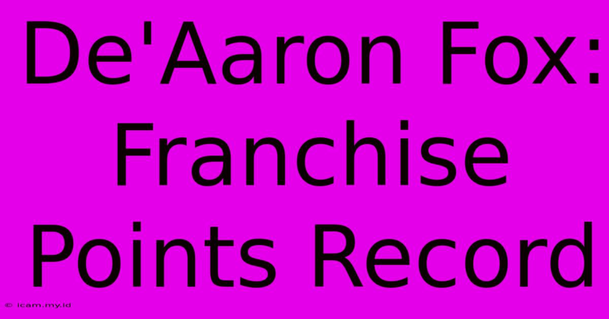 De'Aaron Fox: Franchise Points Record