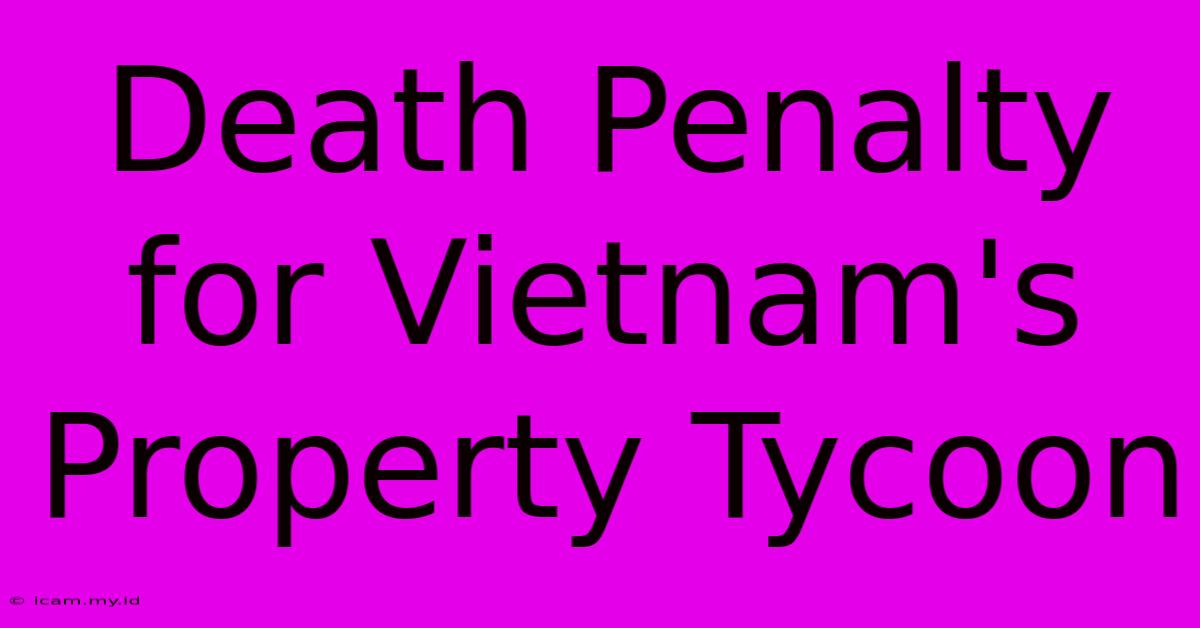 Death Penalty For Vietnam's Property Tycoon