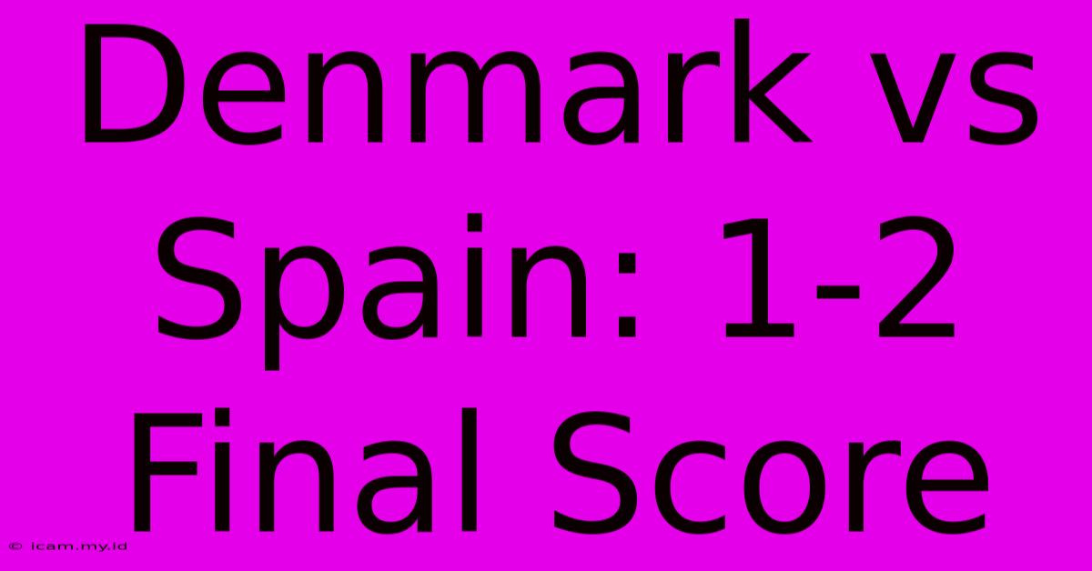 Denmark Vs Spain: 1-2 Final Score