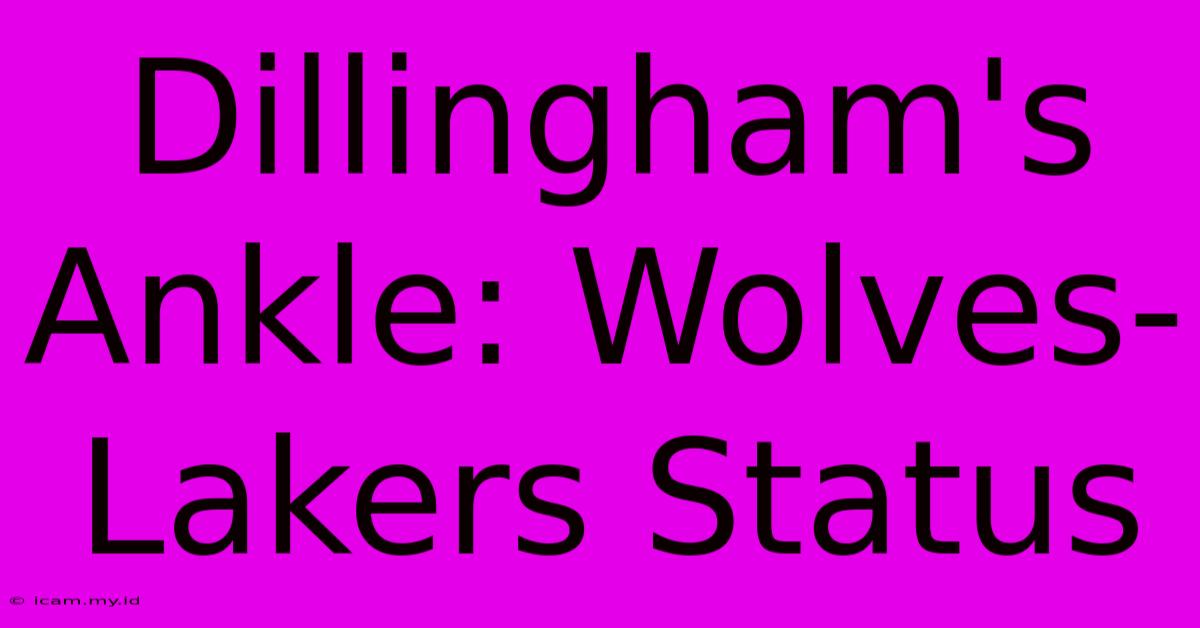 Dillingham's Ankle: Wolves-Lakers Status