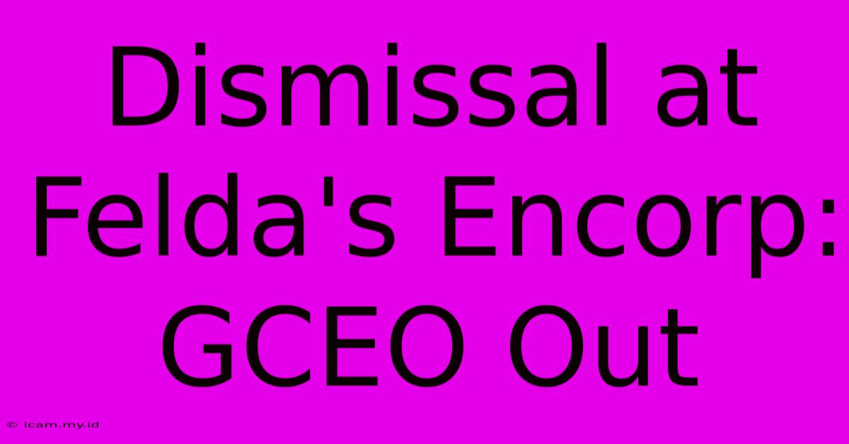 Dismissal At Felda's Encorp: GCEO Out