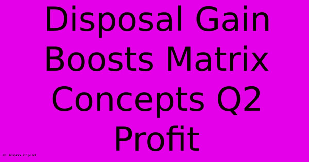 Disposal Gain Boosts Matrix Concepts Q2 Profit