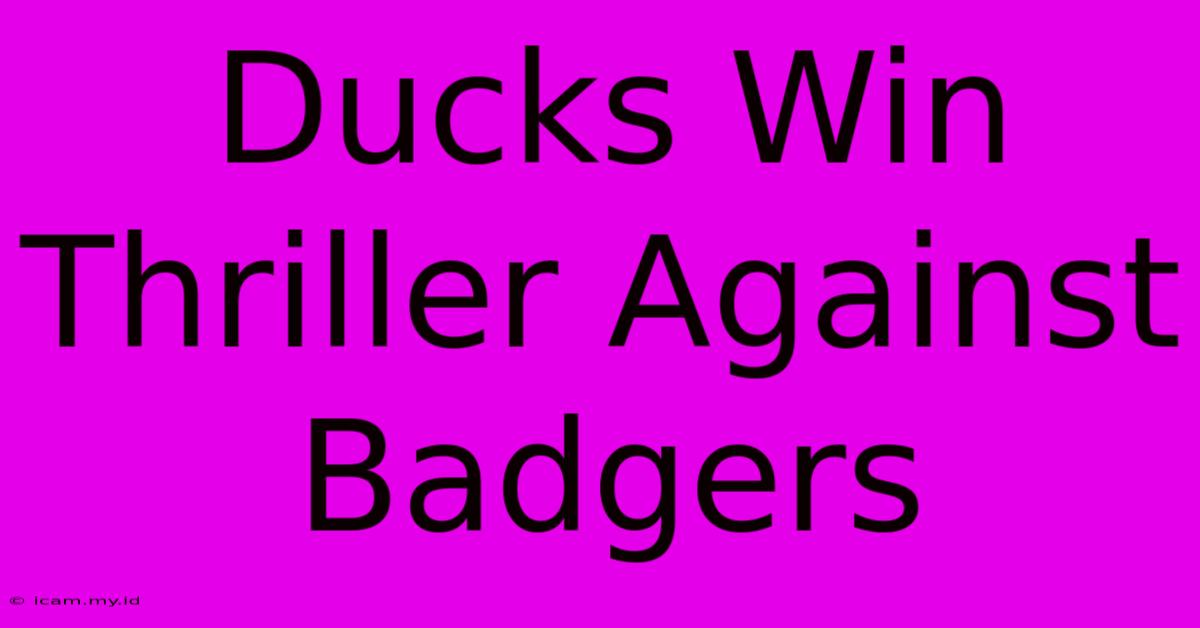 Ducks Win Thriller Against Badgers