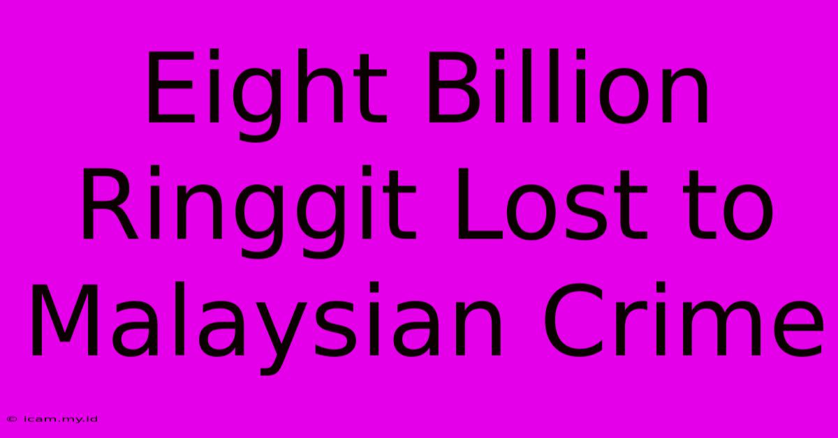 Eight Billion Ringgit Lost To Malaysian Crime