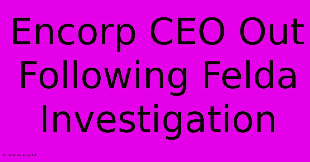 Encorp CEO Out Following Felda Investigation