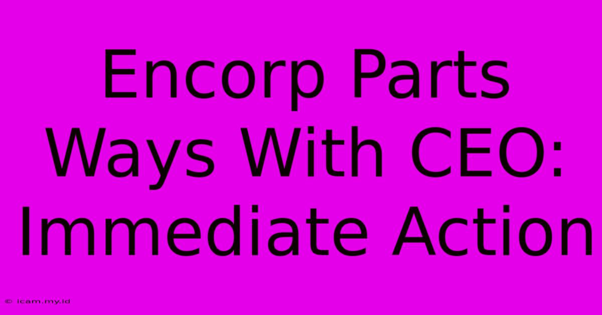 Encorp Parts Ways With CEO: Immediate Action