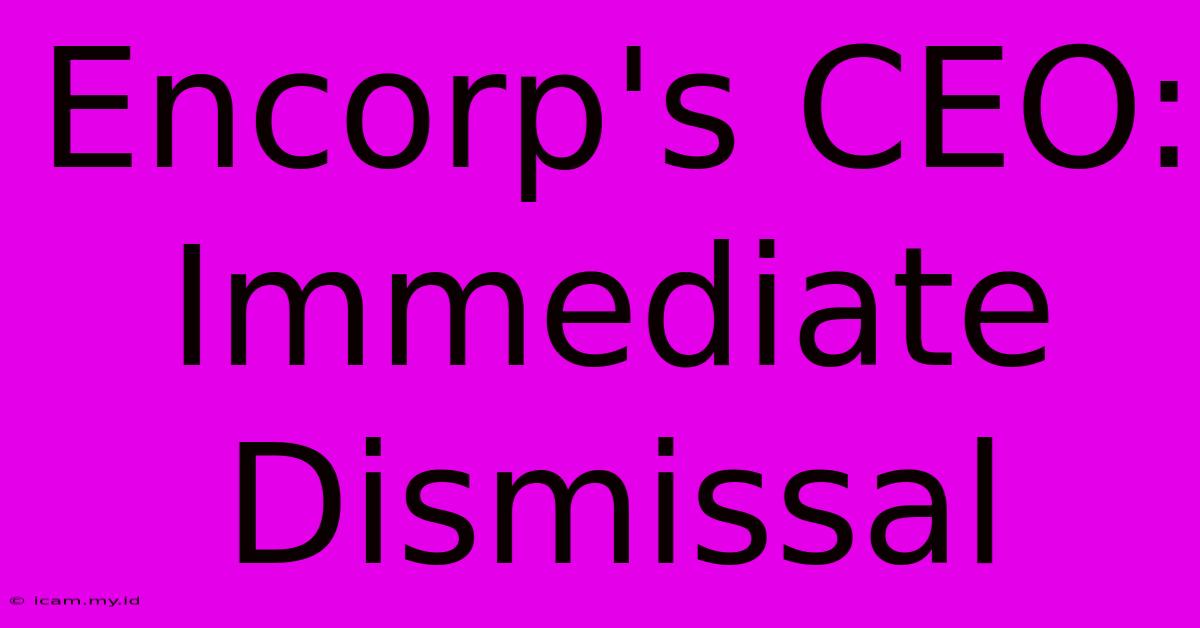 Encorp's CEO: Immediate Dismissal