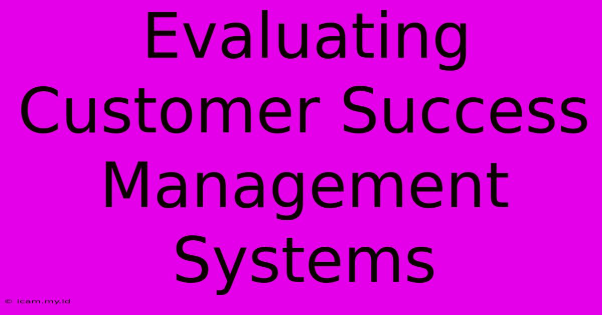 Evaluating Customer Success Management Systems