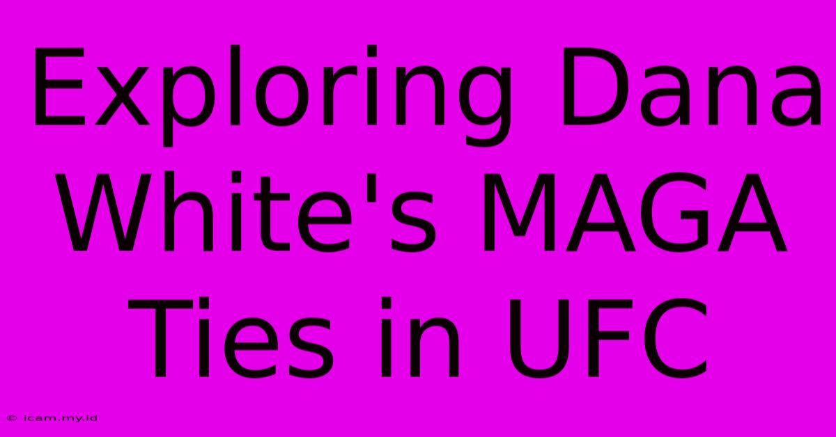 Exploring Dana White's MAGA Ties In UFC