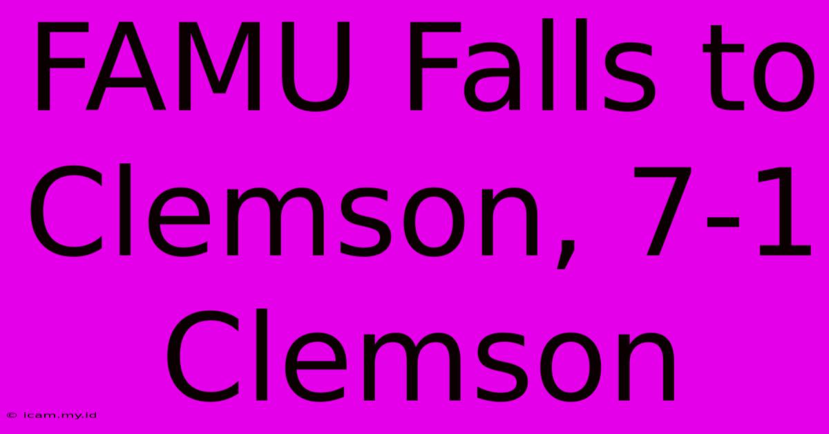 FAMU Falls To Clemson, 7-1 Clemson