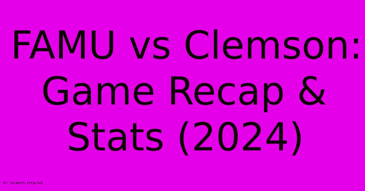 FAMU Vs Clemson: Game Recap & Stats (2024)