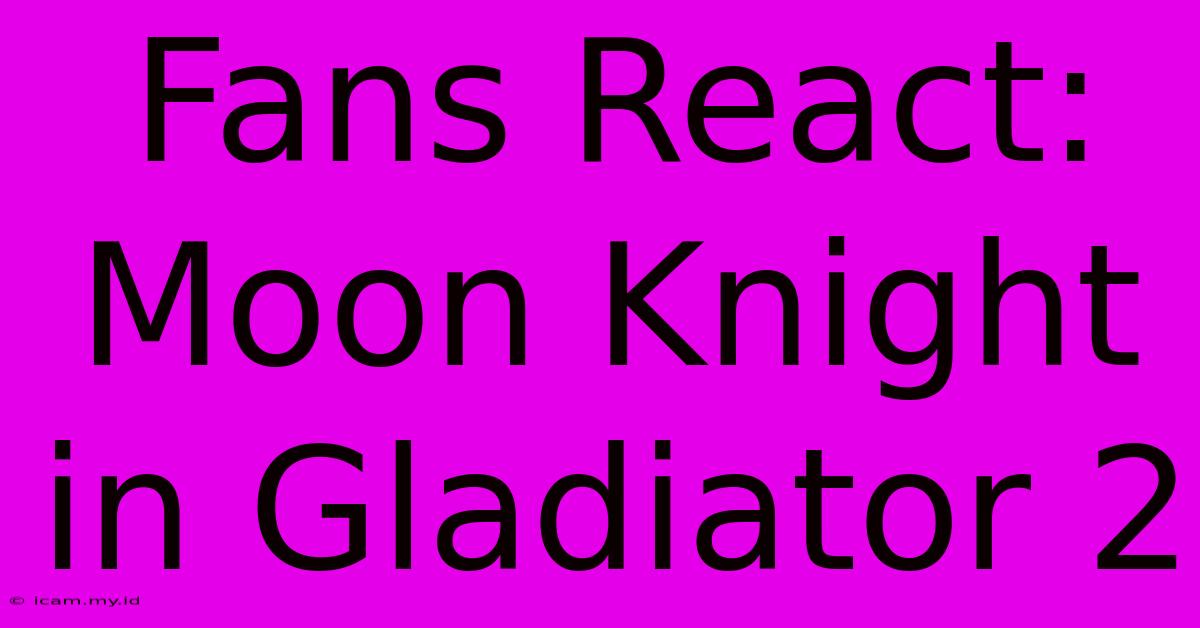 Fans React: Moon Knight In Gladiator 2